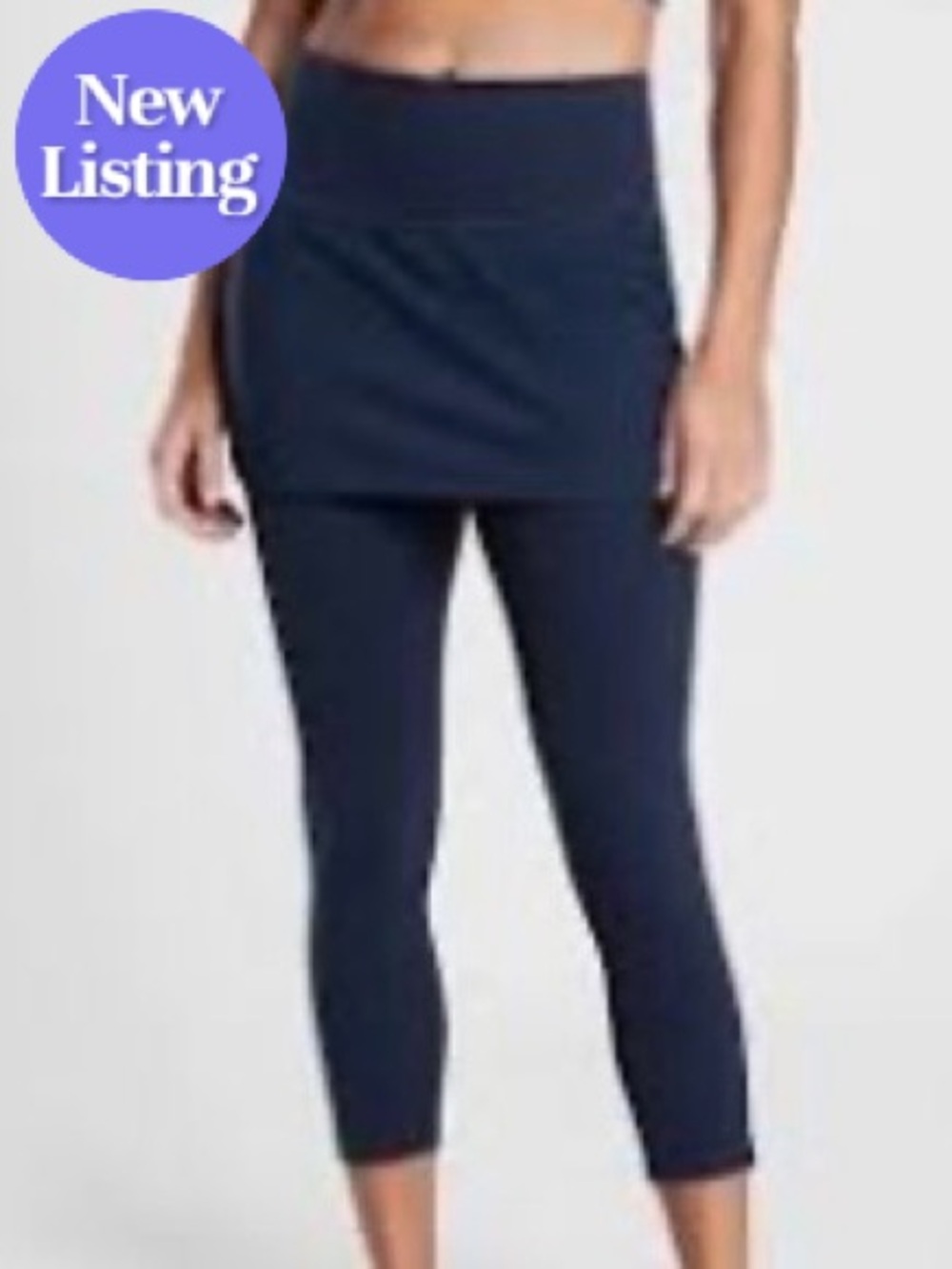🆕 Athleta Elation 2 in 1 Capri. Navy. Size S Tall.  BNWT.